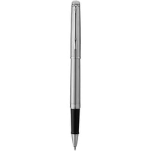 Load image into Gallery viewer, Waterman Hémisphère rollerball pen (black ink) — Silver (front)