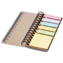 Load image into Gallery viewer, Spinner spiral notebook with coloured sticky notes — Natural (detail 2)