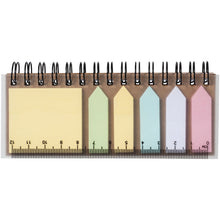 Load image into Gallery viewer, Spinner spiral notebook with coloured sticky notes — Natural (front)