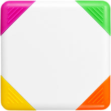 Load image into Gallery viewer, Trafalgar square-shaped 4-colour highlighter — White (front)