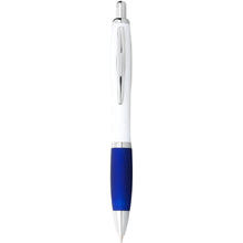 Load image into Gallery viewer, Nash ballpoint pen white barrel and coloured grip (blue ink) — White / Royal blue