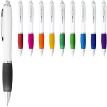Load image into Gallery viewer, Nash ballpoint pen white barrel and coloured grip (blue ink) — group