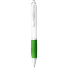 Load image into Gallery viewer, Nash ballpoint pen white barrel and coloured grip (blue ink) — White / Lime