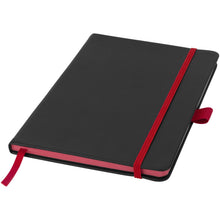 Load image into Gallery viewer, Colour-edge A5 hard cover notebook — Black / Red