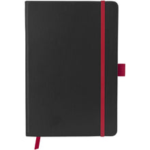 Load image into Gallery viewer, Colour-edge A5 hard cover notebook — Black / Red (front)
