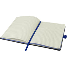 Load image into Gallery viewer, Colour-edge A5 hard cover notebook — Black / Royal blue (detail)