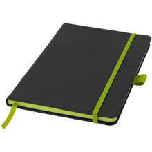 Load image into Gallery viewer, Colour-edge A5 hard cover notebook — Black / Lime