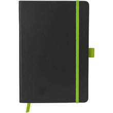 Load image into Gallery viewer, Colour-edge A5 hard cover notebook — Black / Lime (front)