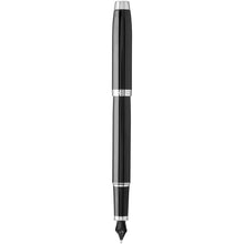 Load image into Gallery viewer, Parker IM fountain pen (blue ink) — Black / Chrome (back)