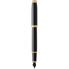 Load image into Gallery viewer, Parker IM fountain pen (blue ink) — Black / Gold (back)