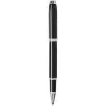 Load image into Gallery viewer, Parker IM rollerball pen (black ink) — Black / Chrome (back)
