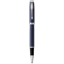 Load image into Gallery viewer, Parker IM rollerball pen (black ink) — Blue / Silver (front)