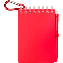 Load image into Gallery viewer, Lig Mini recycled outdoor soft cover notebook and ballpoint pen set (black ink) — Red (front)