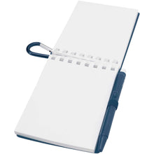 Load image into Gallery viewer, Lig Mini recycled outdoor soft cover notebook and ballpoint pen set (black ink) — Ocean blue (detail)