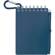 Load image into Gallery viewer, Lig Mini recycled outdoor soft cover notebook and ballpoint pen set (black ink) — Ocean blue (front)