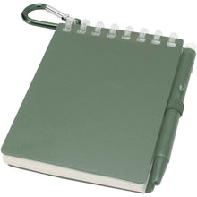 Load image into Gallery viewer, Lig Mini recycled outdoor soft cover notebook and ballpoint pen set (black ink) — Heather green