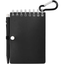 Load image into Gallery viewer, Lig Mini recycled outdoor soft cover notebook and ballpoint pen set (black ink) — Black (back)