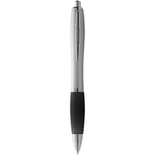 Load image into Gallery viewer, Nash ballpoint pen silver barrel and coloured grip (blue ink) — Silver / Black
