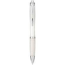Load image into Gallery viewer, Nash ballpoint pen coloured barrel and grip (blue ink) — Transparent white (front)