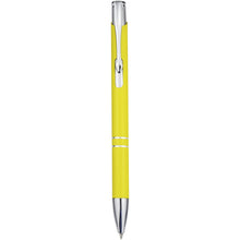 Load image into Gallery viewer, Moneta aluminium click ballpoint pen (blue ink) — Yellow (front)