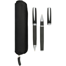 Load image into Gallery viewer, Carbon duo pen gift set with pouch (black ink) — Black (detail)