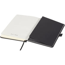 Load image into Gallery viewer, Bound A5 notebook — Black (detail)