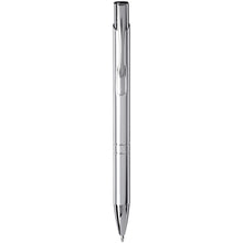 Load image into Gallery viewer, Moneta anodized aluminium click ballpoint pen (blue ink) — Chrome (front)