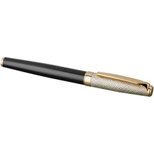 Load image into Gallery viewer, Doré rollerball pen (black ink) — Black / Gold (detail)