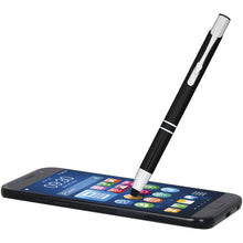 Load image into Gallery viewer, Moneta anodized aluminium click stylus ballpoint pen (blue ink) — Black (detail)