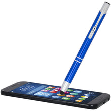 Load image into Gallery viewer, Moneta anodized aluminium click stylus ballpoint pen (blue ink) — Royal blue (detail)
