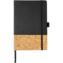 Load image into Gallery viewer, Evora A5 cork thermo PU notebook — Black (front)