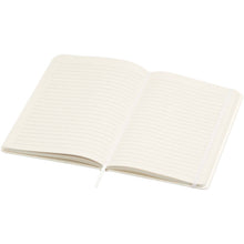 Load image into Gallery viewer, Bass A5 recycled hard cover notebook with lined pages — White (detail)
