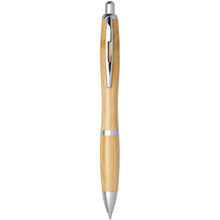 Load image into Gallery viewer, Nash bamboo ballpoint pen (blue ink) — Natural / Silver