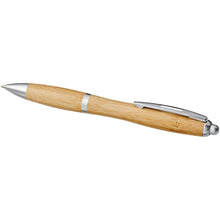 Load image into Gallery viewer, Nash bamboo ballpoint pen (blue ink) — Natural / Silver (detail)