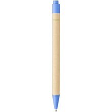 Load image into Gallery viewer, Berk recycled carton and corn plastic ballpoint pen (black ink) — Blue (back)