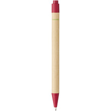 Load image into Gallery viewer, Berk recycled carton and corn plastic ballpoint pen (black ink) — Red (back)