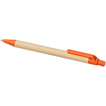 Load image into Gallery viewer, Berk recycled carton and corn plastic ballpoint pen (black ink) — Orange (detail)