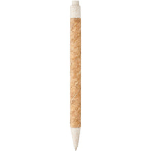Load image into Gallery viewer, Midar cork and wheat straw ballpoint pen (black ink) — Natural / Cream (back)