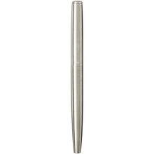 Load image into Gallery viewer, Parker Jotter stainless steel fountain pen (blue ink) — Stainless steel / Chrome (back)