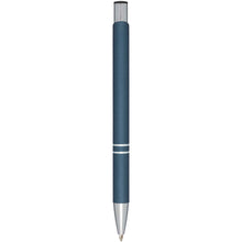 Load image into Gallery viewer, Moneta soft touch ballpoint pen (black ink) — Hale Blue (back)