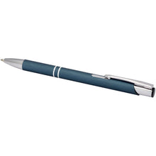 Load image into Gallery viewer, Moneta soft touch ballpoint pen (black ink) — Hale Blue (detail)
