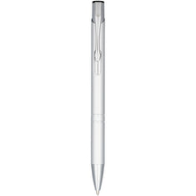 Load image into Gallery viewer, Moneta anodized aluminium click ballpoint pen (black ink) — Silver (front)