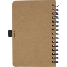 Load image into Gallery viewer, Cobble A6 wire-o recycled cardboard notebook with stone paper — Natural (back)