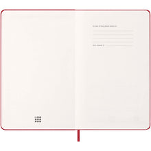 Load image into Gallery viewer, Moleskine hard cover 12 month L daily planner — Scarlet red (detail)