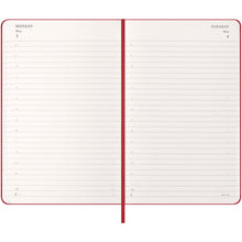 Load image into Gallery viewer, Moleskine hard cover 12 month L daily planner — Scarlet red (detail 2)