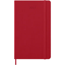 Load image into Gallery viewer, Moleskine hard cover 12 month L daily planner — Scarlet red (front)