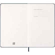 Load image into Gallery viewer, Moleskine hard cover 12 month L daily planner — Sapphire blue (detail)