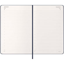 Load image into Gallery viewer, Moleskine hard cover 12 month L daily planner — Sapphire blue (detail 2)