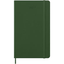 Load image into Gallery viewer, Moleskine hard cover 12 month weekly L planner — Myrtle green (front)