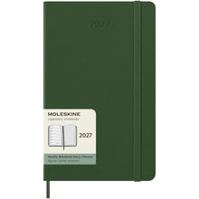 Load image into Gallery viewer, Moleskine hard cover 12 month weekly L planner — Myrtle green